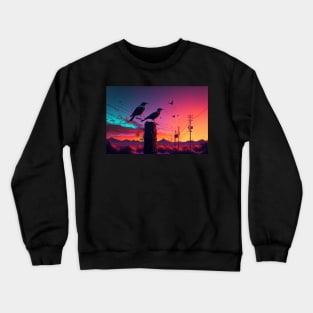 Neon colored bird nest Crewneck Sweatshirt